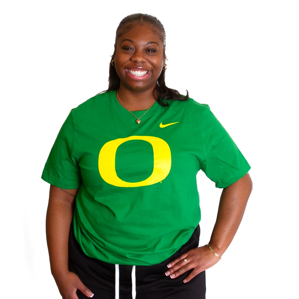 Classic Oregon O, Nike, Green, Crew Neck, Cotton, Men, Unisex, 155gsm, Jersey-style fabric, T-Shirt, 839785